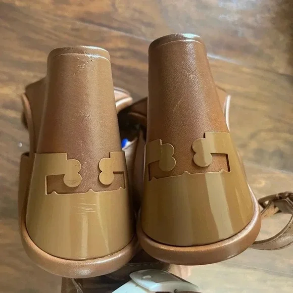 Authentic Tory Burch Gabrielle Wedge Sandals- Size 9 Brown
